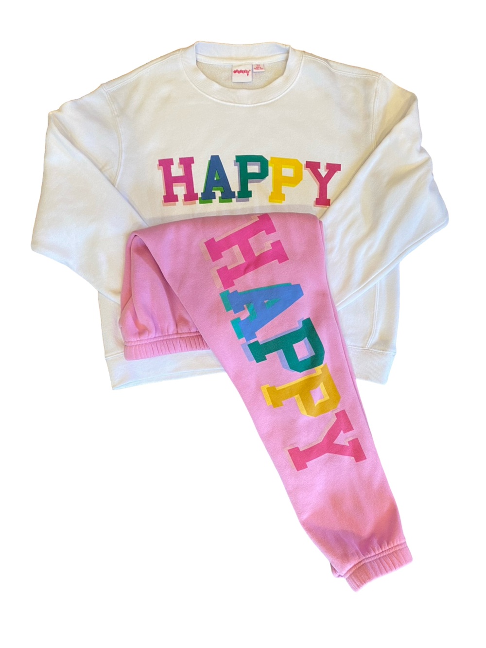 Iscream Kids “Happy” Multicolor Sweatshirt and Pants Set - Size Large (14)